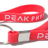 PEAK Physique keyrings by www.Promo-Bands.co.uk